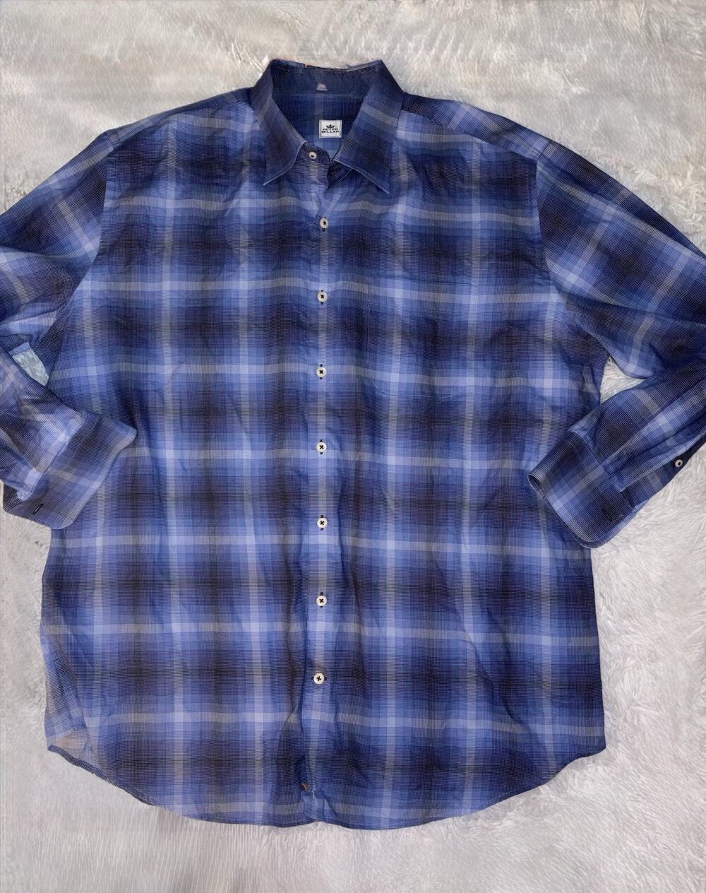 Peter Millar Men’s XL Classic Blue Plaid Button Down. Great Qual & Cond